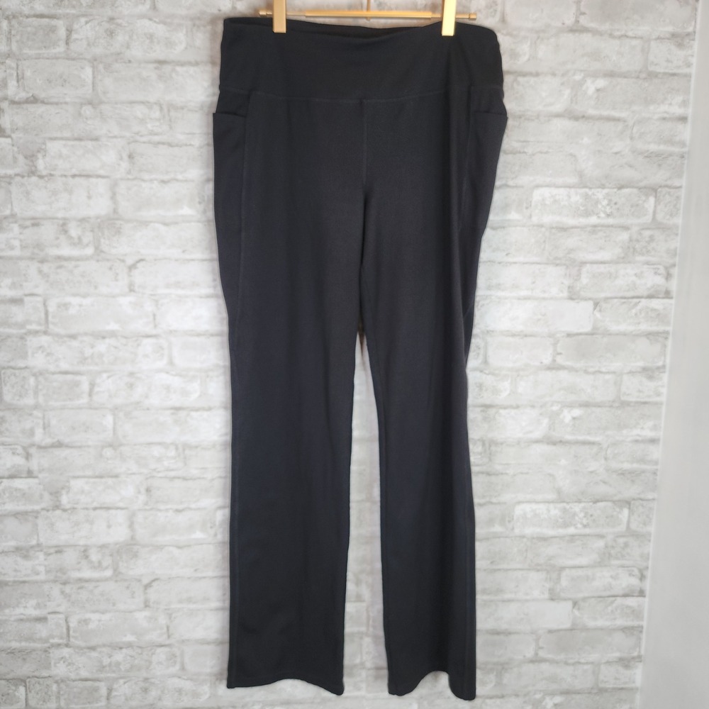 Jockey Yoga Pants Black Stretch Athletic Pockets XL